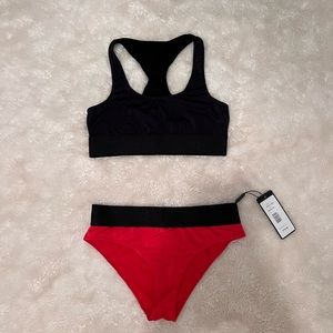 Dolce & Gabbana logo-tape two-tone bikini